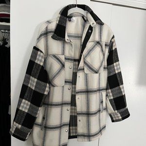 H&M Oversized Mixed Plaid Shacket